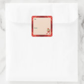 Süße kleine Elfen - Personalisierte Weihnachtsgrüß Quadratischer Aufkleber (Tasche)