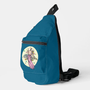 Süße Kleine Engel Fee und Mond Crossbody Bag