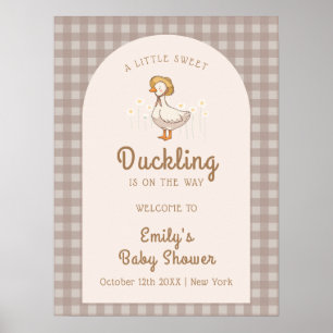Süße kleine Entenfarmhaus-Baby-Shower-Einladung Poster