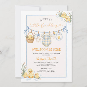 Süße kleine Entenküken-Baby-Shower-Einladung Einladung