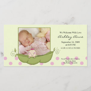 Süße kleine Erbsen-Baby-Geburt Annoucement Ankündigung