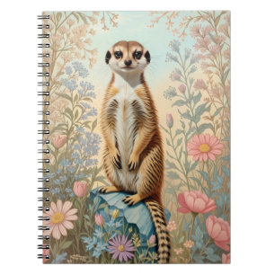 Süße Kleine Erdmännchen-Pastell-Blumen Notizblock