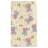 Süße kleine Erdnüsse Elephant Wasserfarbe Blüte Kleine Geschenktüte (Rückseite)