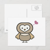 süße kleine Eule Postkarte (Vorne/Hinten)