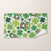 Süße kleine Eule St. Patrick Cartoon Badhandtuch Set (Handtuch)
