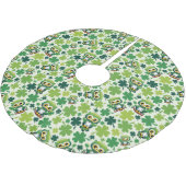 Süße kleine Eule St. Patrick Cartoon Polyester Weihnachtsbaumdecke (Schrägansicht)