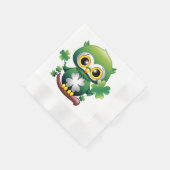 Süße kleine Eule St. Patrick Cartoon Serviette (Ecke)