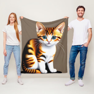 Süße kleine flauschige Katze, Katze Fleecedecke