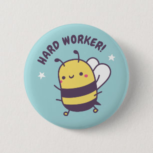 Süße kleine fleißige Honigbiene Button