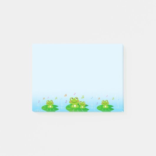 Süße kleine Frösche auf Hellblau Post-it Klebezettel (Vorderseite)