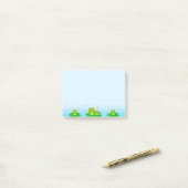 Süße kleine Frösche auf Hellblau Post-it Klebezettel (Auf Schreibtisch)