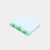 Süße kleine Frösche auf Hellblau Post-it Klebezettel (angewinkelt)
