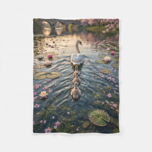 Süße kleine Frösche spielen im Wasser Natur Kunst Fleecedecke