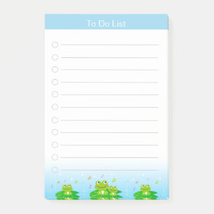 Süße kleine Frösche To-Do-Liste Post-it-Notizen Post-it Klebezettel
