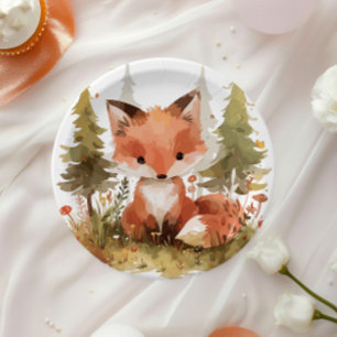 Süße kleine Fuchs-Baby-Party-Papierplatte Pappteller