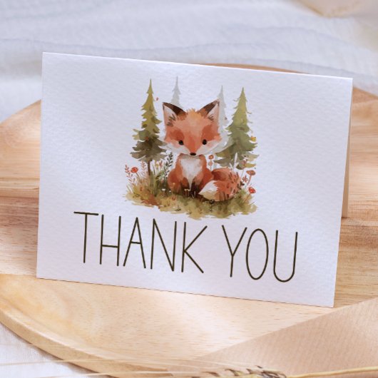 Süße kleine Fuchs-Baby-Shower-Dankeskarten Dankeskarte