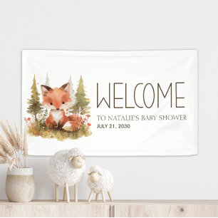 Süße kleine Fuchs-Baby-Shower-Willkommensbanner Banner