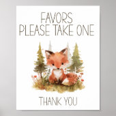 Süße kleine Fuchs-Geschenke Baby Shower Schild (Vorne)