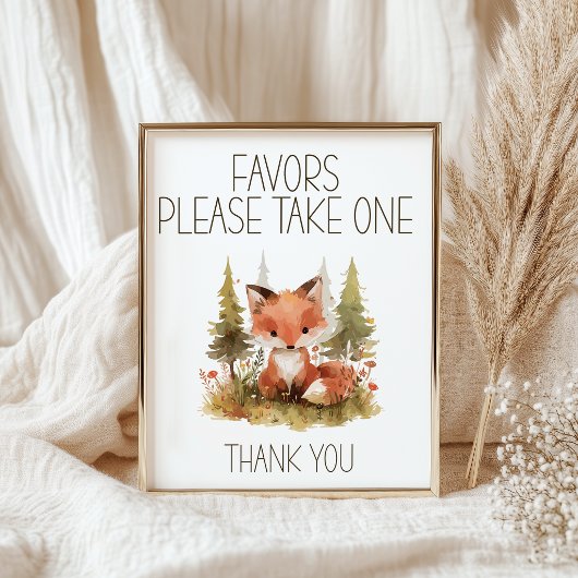 Süße kleine Fuchs-Geschenke Baby Shower Schild