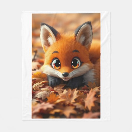 Süße kleine Fuchs-Herbstlaub-Decke Fleecedecke (Vorderseite)