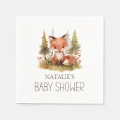 Süße kleine Fuchs-Karo-Baby-Party Serviette (Vorderseite)