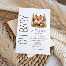 Süße kleine Fuchs-Karo Baby Shower