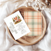 Süße kleine Fuchs-Karo Virtual Baby Shower Einladung