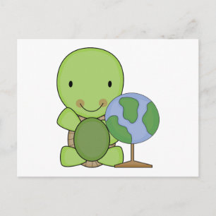 süße kleine Geographie-Schildkröte Postkarte