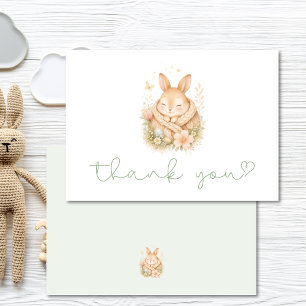 Süße kleine Häschen-Baby-Shower-Dankeschön Dankeskarte