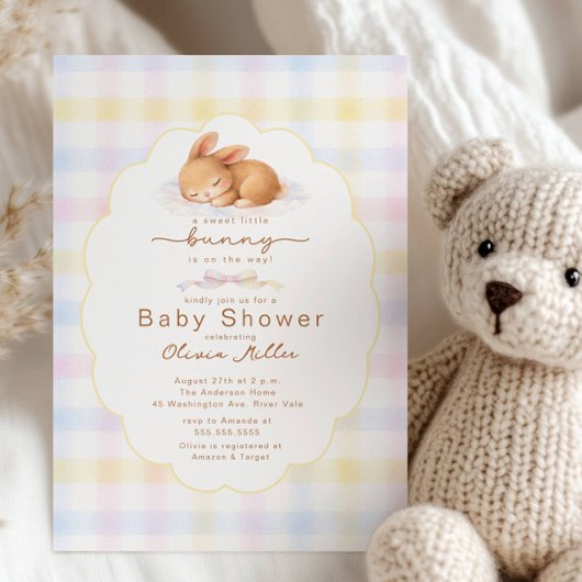 Süße kleine Häschen-Babyshower-Einladung Einladung