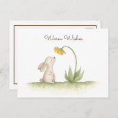 Süße kleine Hasen Wasserfarbe Wünsche Postkarte (Vorne/Hinten)