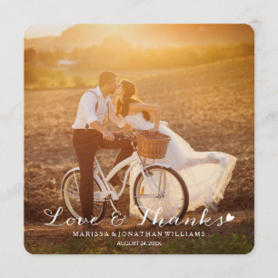 Süße kleine Herz-Hochzeit danken Ihnen flache Dankeskarte