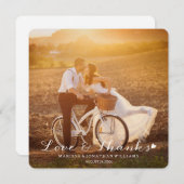 Süße kleine Herz-Hochzeit danken Ihnen flache Dankeskarte (Vorne/Hinten)