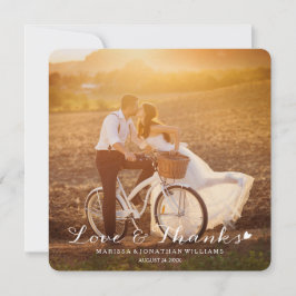 Süße kleine Herz-Hochzeit danken Ihnen flache Dankeskarte