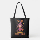 Süße kleine Hexe. Buh. Süßes oder Saures. Tasche (Rückseite)