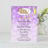 Süße kleine Hispanic Baby Stars und Mond Mädchen Einladung (Stehend Vorderseite)