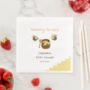 Süße kleine Honigbiene mit süßer Honig-Baby-Party Serviette