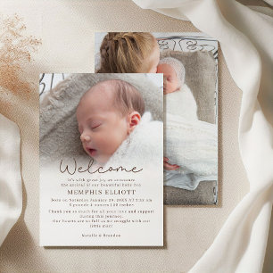 Süße kleine Igel-Baby-Fotoankündigung Einladung