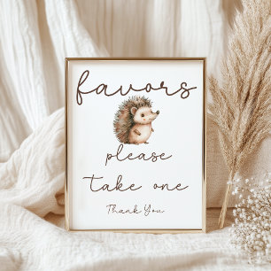 Süße kleine Igel Favoriten Baby Shower Schild