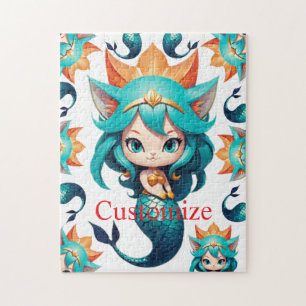 Süße kleine Katze Meerjungfrau Thunder_Cove Puzzle