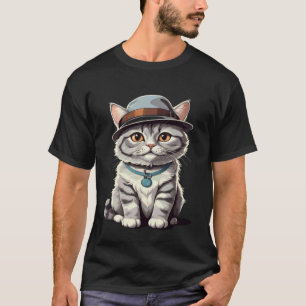 Süße kleine Katze mit Hut T-Shirt