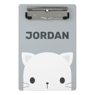 Süße kleine Katze mit personalisiertem Namen Mini Klemmbrett