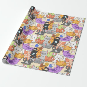 Süße kleine Katzen Muster Geschenkpapier
