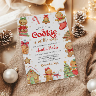 Süße kleine Kekse Winter Weihnachten Baby Shower Einladung