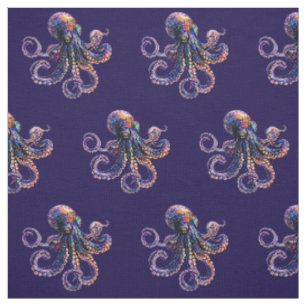 Süße kleine Kinder-Oktopus Lila Hintergrund Stoff