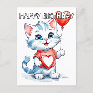 Süße kleine Kitty Katze Alles Gute zum Geburtstag Postkarte