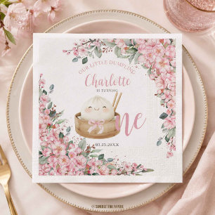Süße Kleine Klößchen-Kirschblüten 1. Geburtstag Serviette
