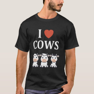 Süße kleine Kuh Lustiger minimalistischer einfache T-Shirt
