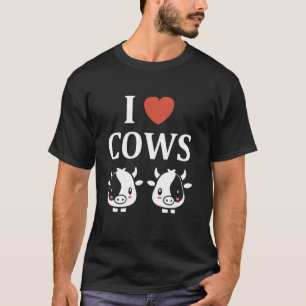 Süße kleine Kuh Lustiger minimalistischer einfache T-Shirt