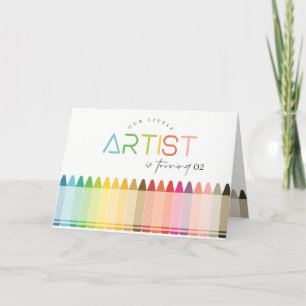 Süße kleine Künstler-Crayon-Regenbogen-Geburtstag Dankeskarte